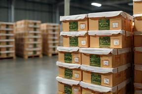 Stacks of native ingredient packaged products ready for wholesale distribution